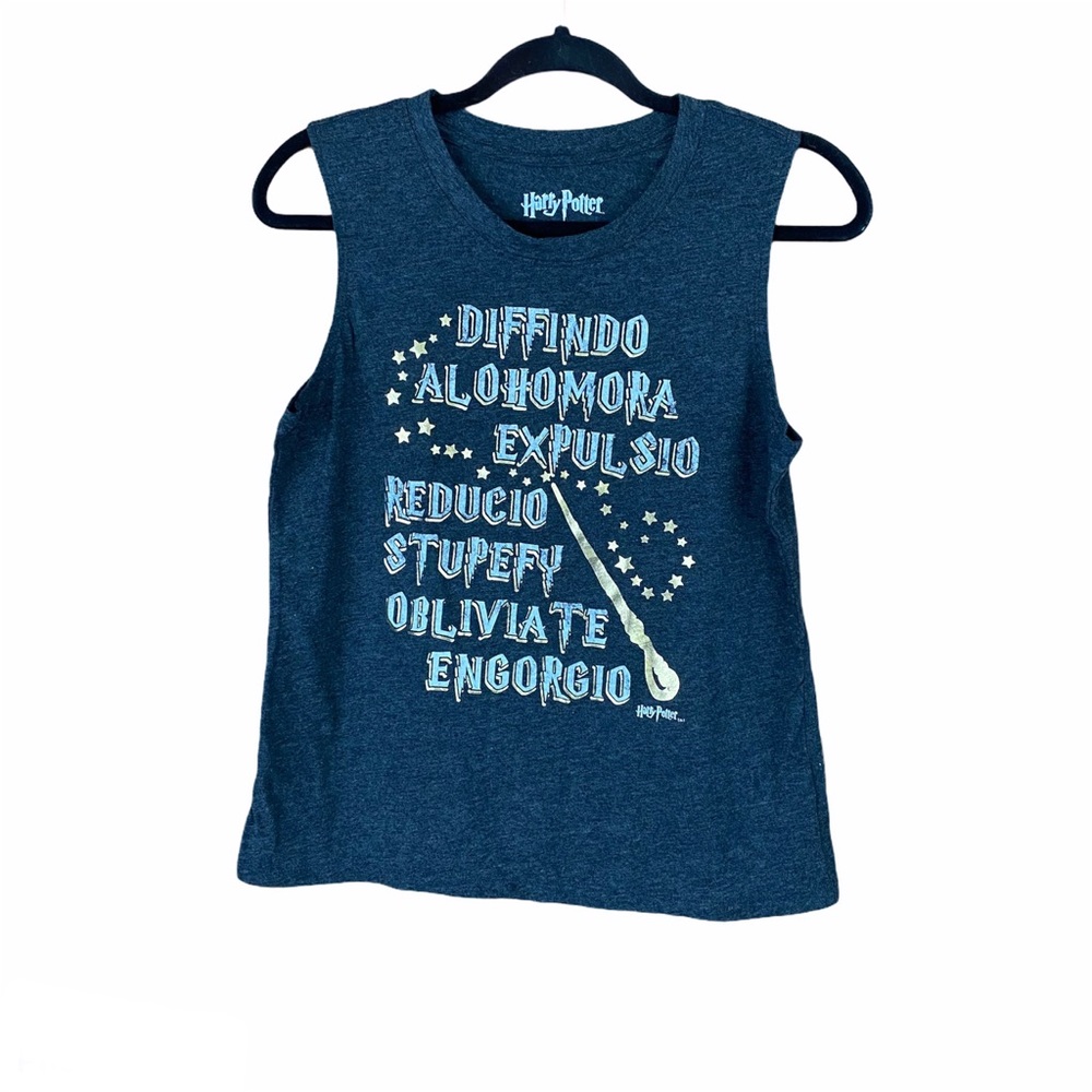 Harry Potter Juniors Grey Sleeveless Spells Shirt